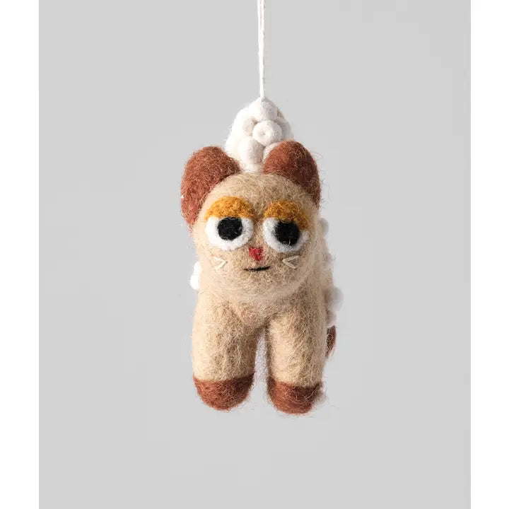 Handmade Kelly Cat in snow Hanging Ornament-Top 30 Christmas-Little Fish Co.