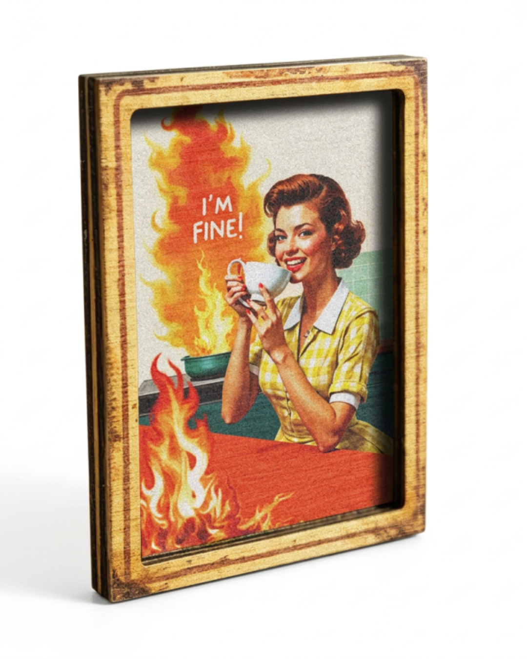 Vintage I'm Fine Fridge magnet