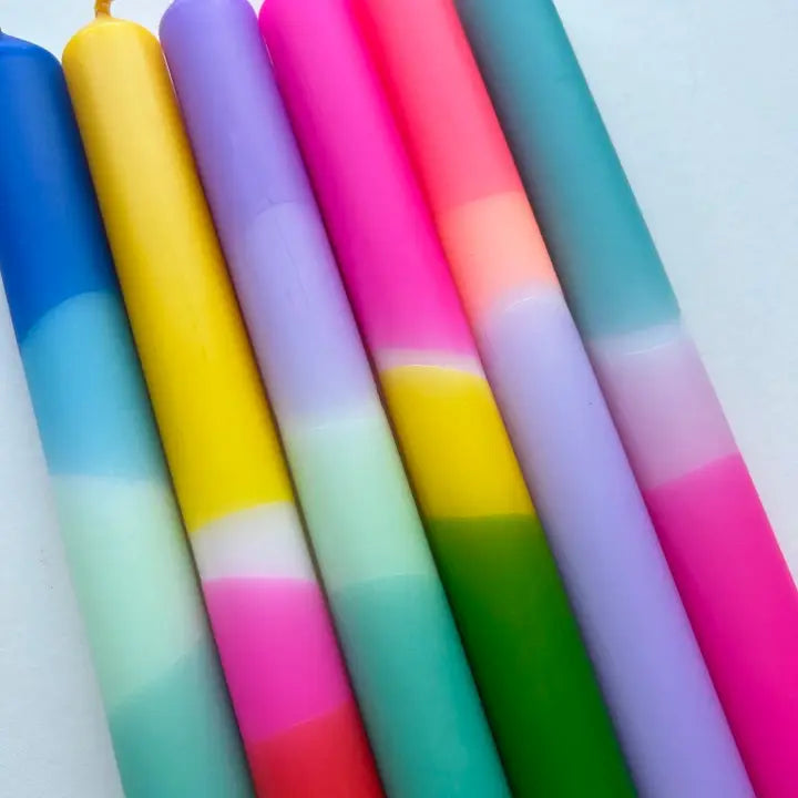 Dip Dye Candles in Brights set of 6-Top 30 Party-Little Fish Co.