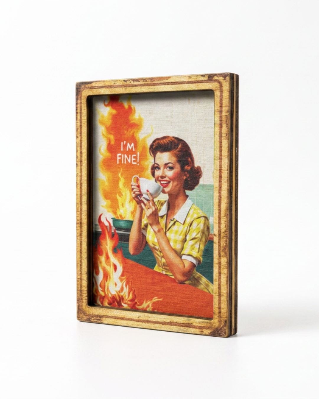 Vintage I'm Fine Fridge magnet