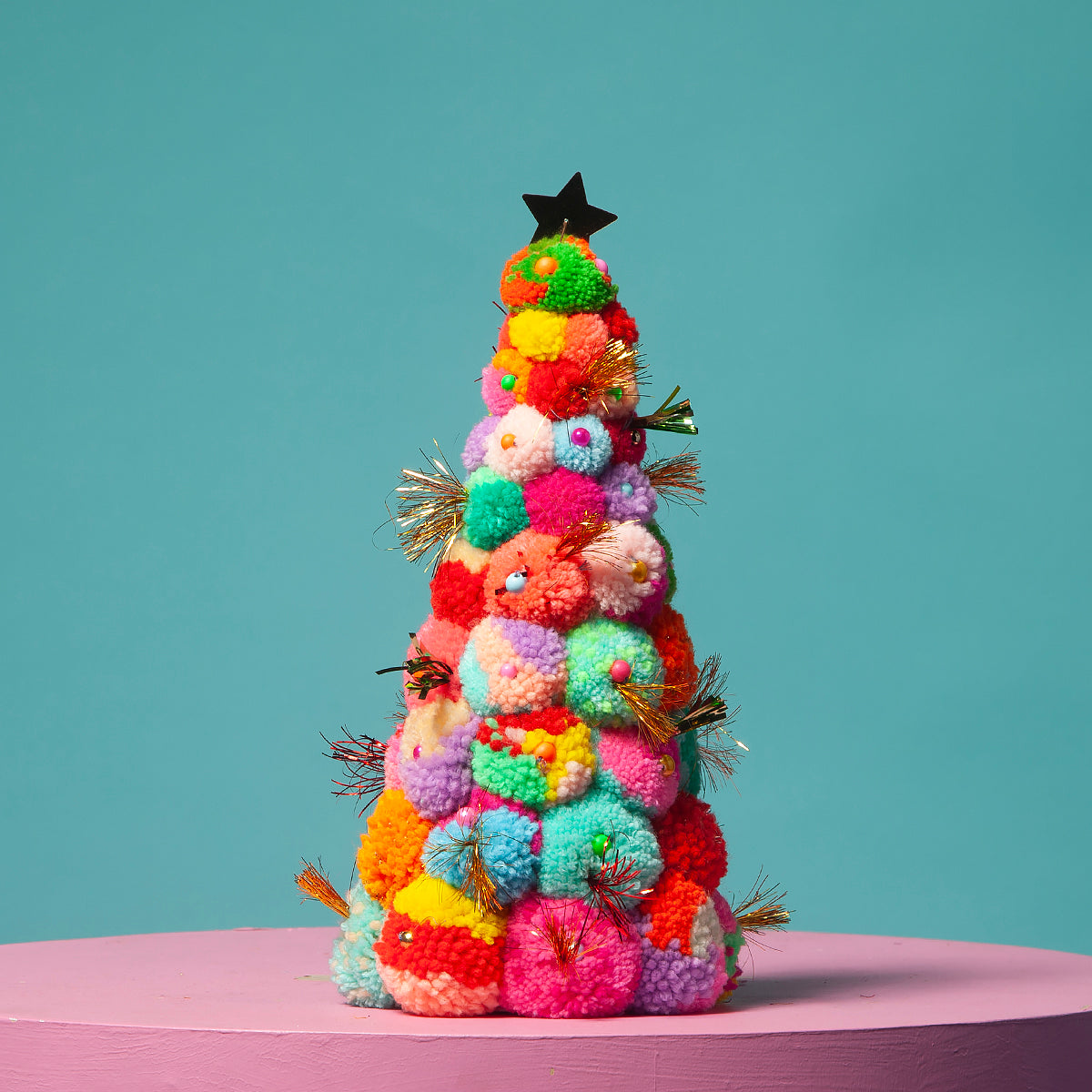 Pom Pom handmade tree Multi S/L-Little Fish Co.