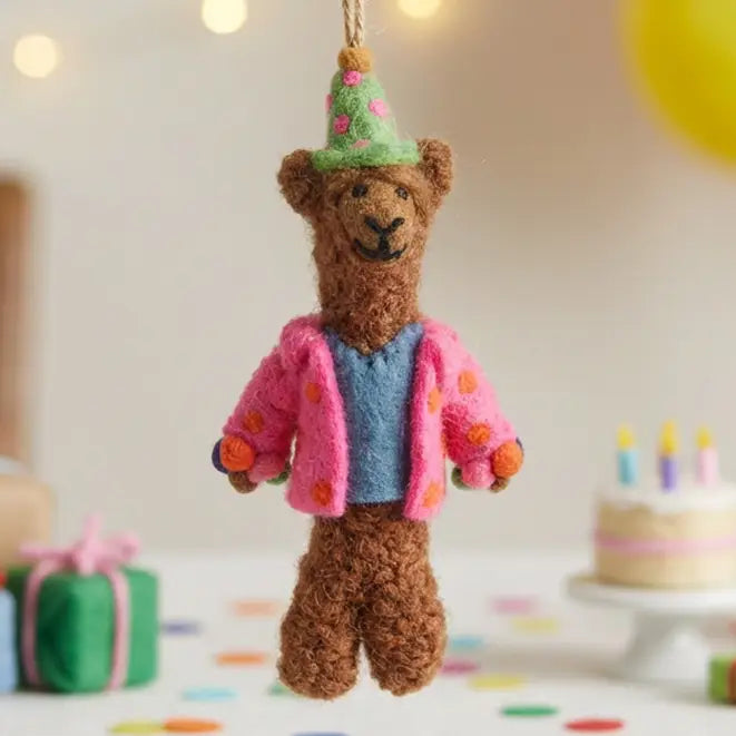 Handmade party alpaca felt decoration