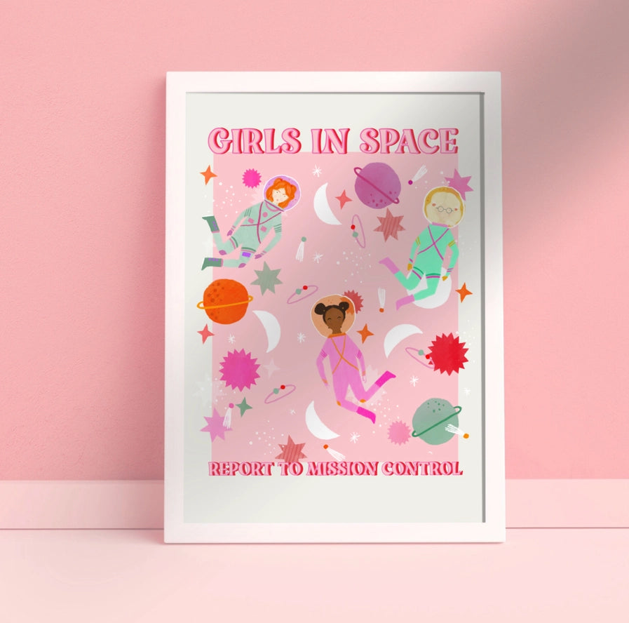Girls in Space Print-Art-Little Fish Co.