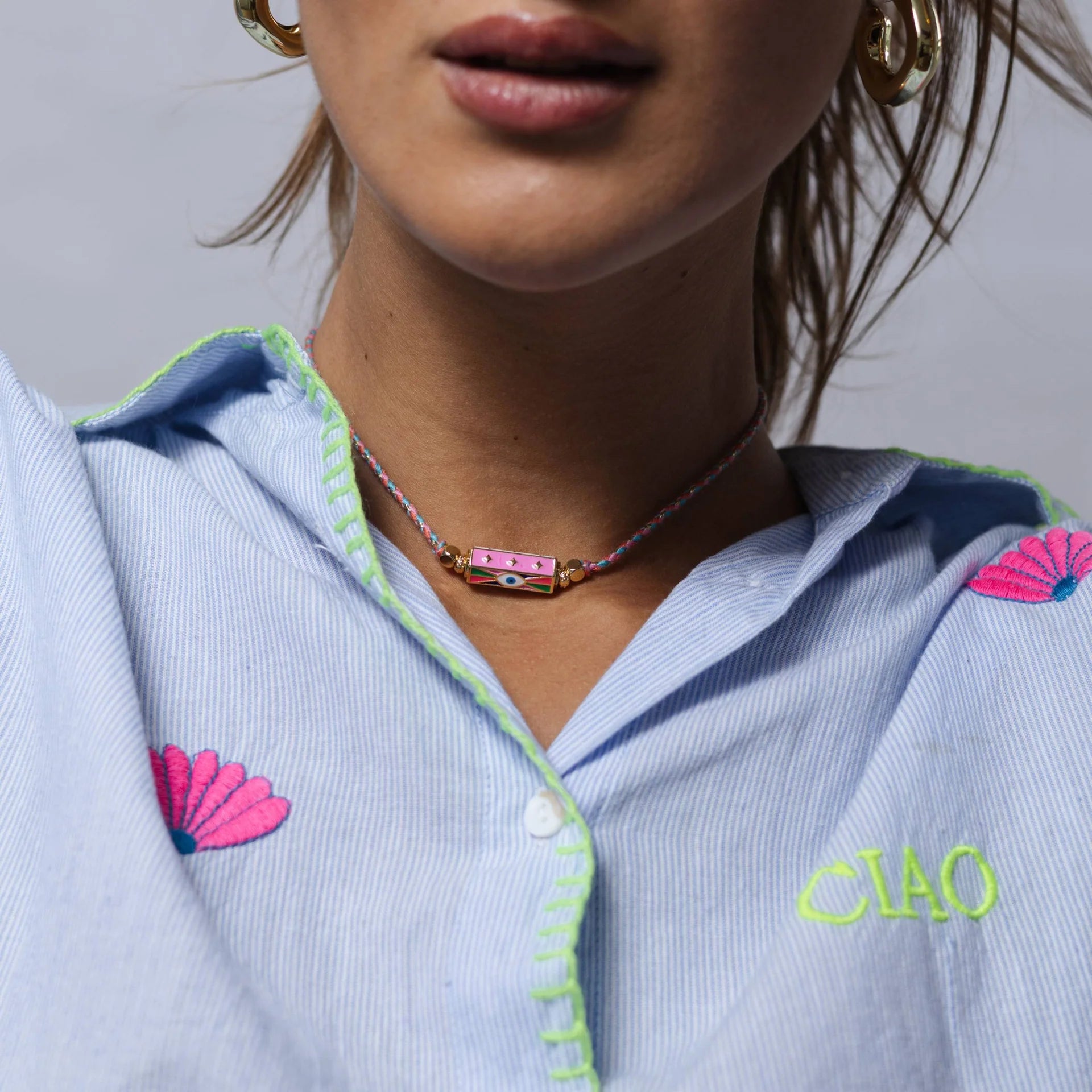 Cord Necklace Pink-Fashion-Little Fish Co.