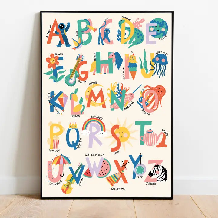 Children's Alphabet - Art Print A3-Art-Little Fish Co.