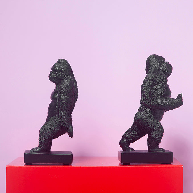 Gorilla Bookend Set - Black-Little Fish Co.