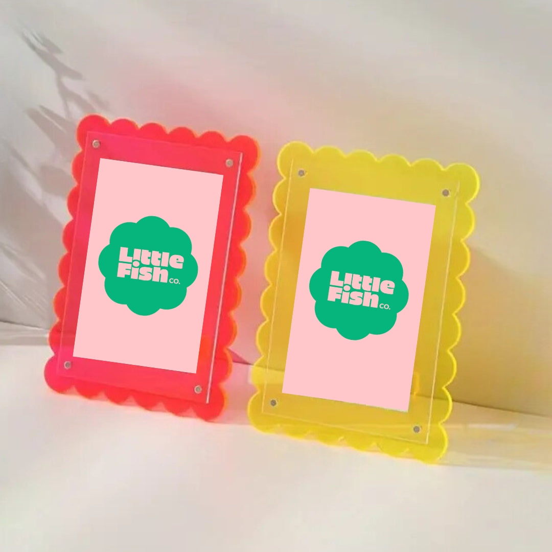 Acrylic Scallop photo frame in Neon Yellow-Top 30 Decor-Little Fish Co.