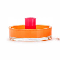 Round Glass candle holder  colours assorted