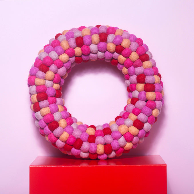 Felt Ball wreath Sherbet-Fun-Little Fish Co.