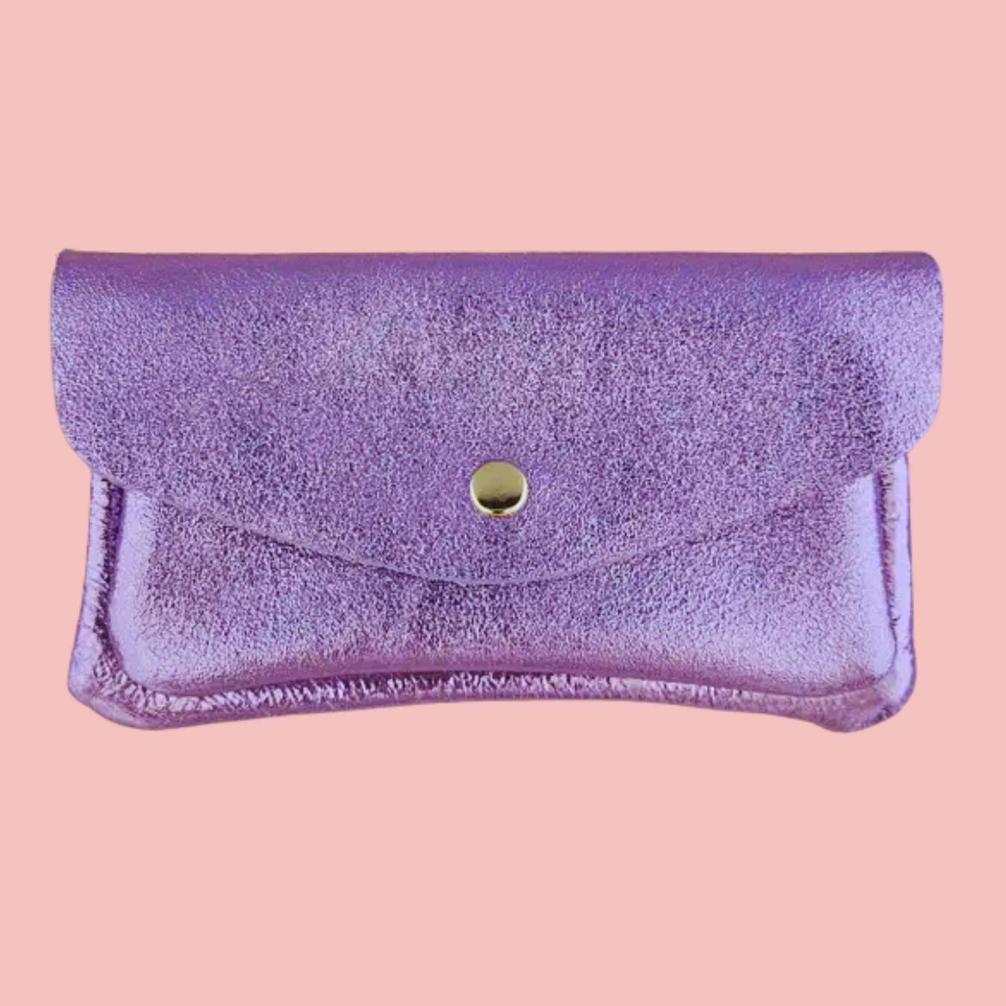 Metallic leather wallet - Lilac-Little Fish Co.