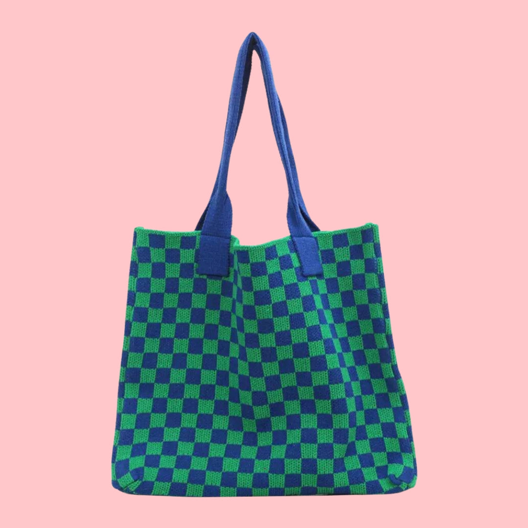 Alice in Wonderland knitted shopper Blue / Green-New Arrivals-Little Fish Co.