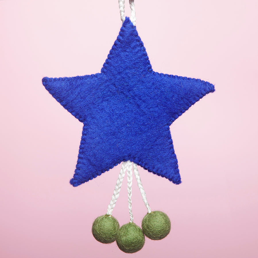 Felt Star Wall hanging - Blue / Sage-New arrivals-Little Fish Co.