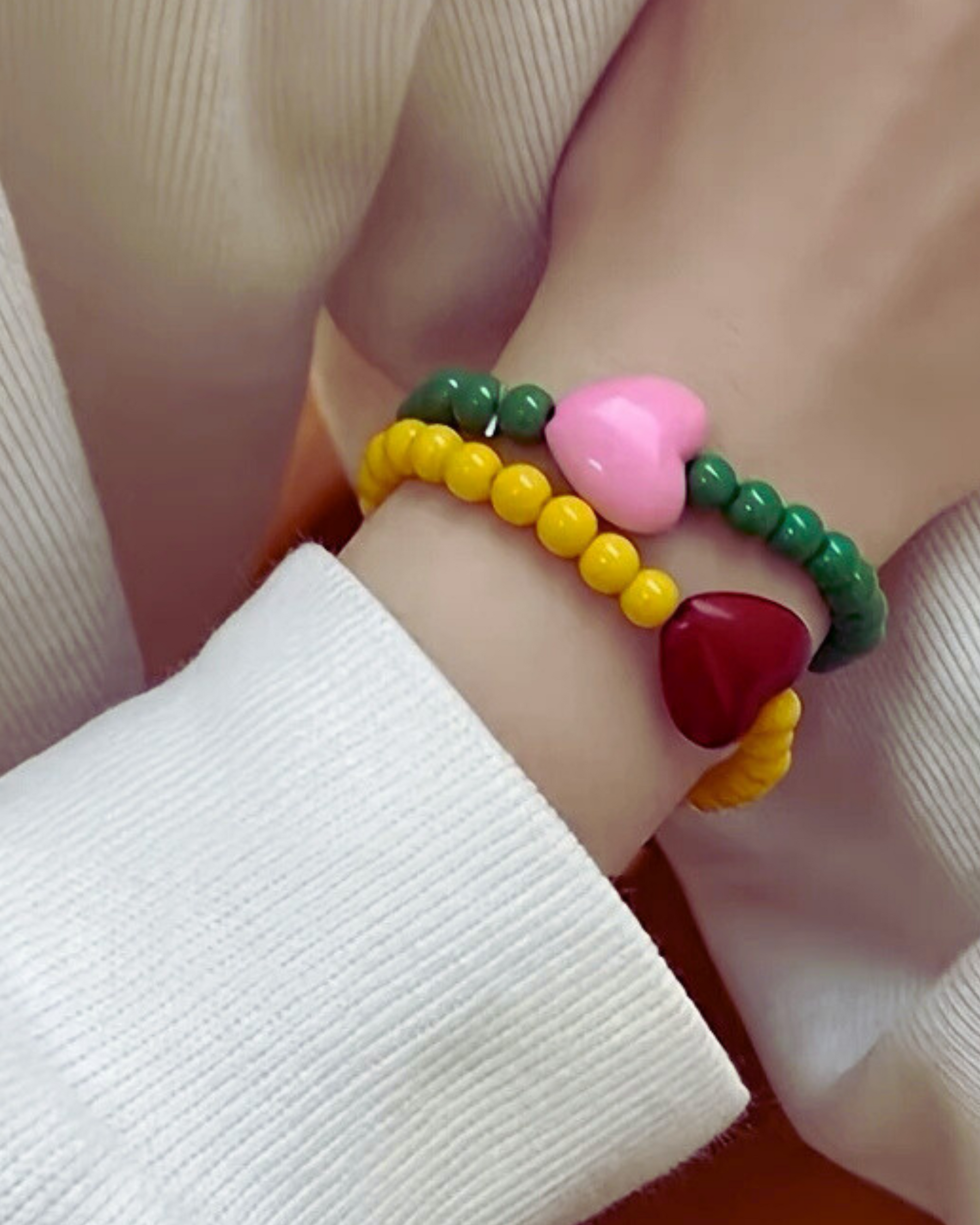 Beaded Heart Bracelet - colours various-Little Fish Co.