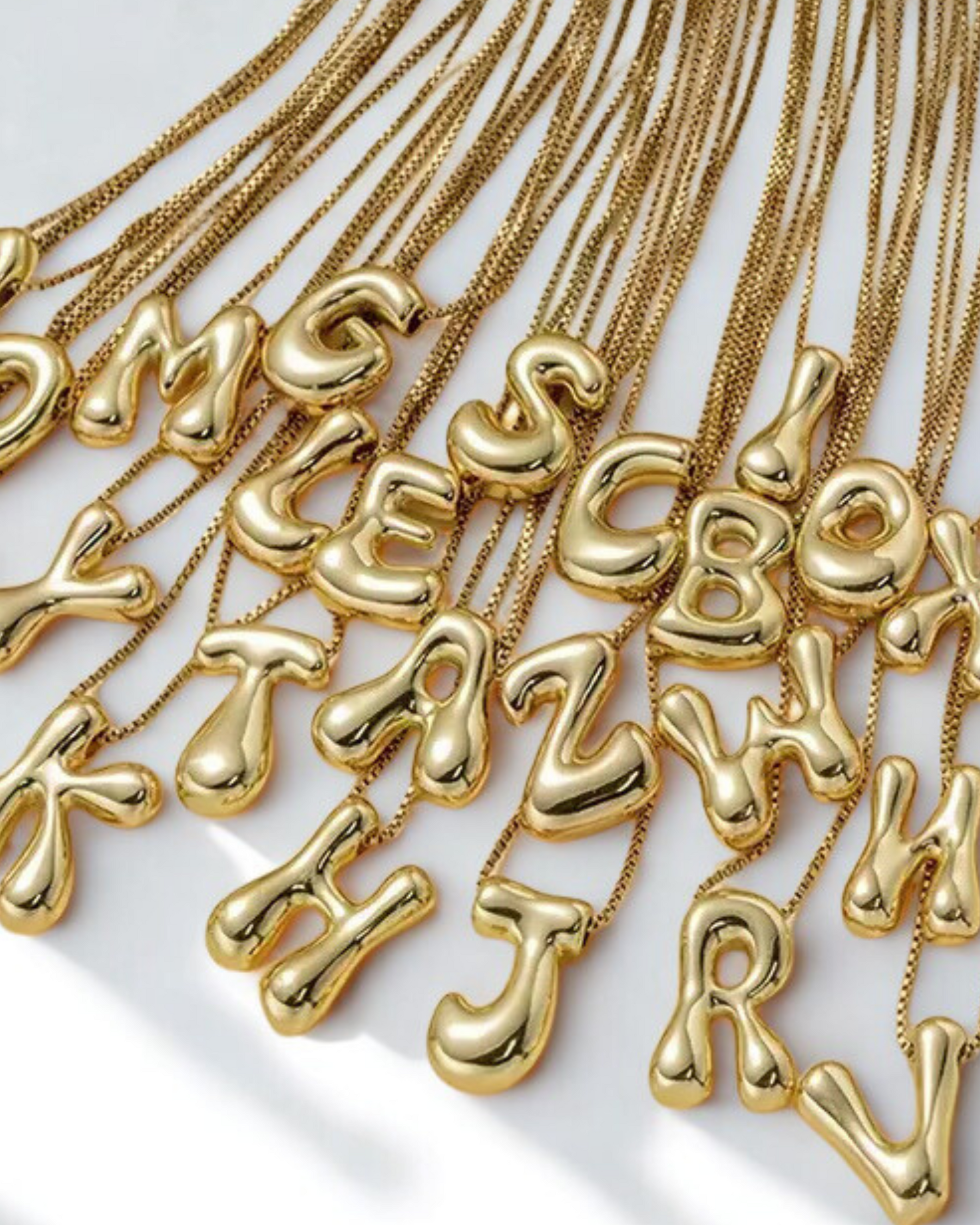 The Goldie - Bubble Initial necklace