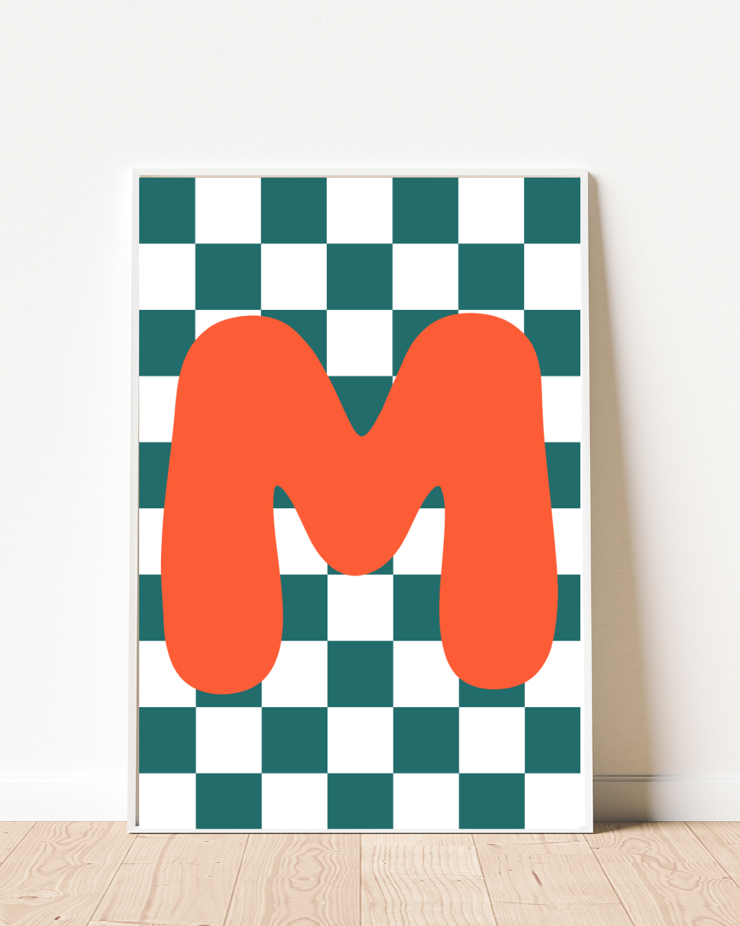 Check Mate Initial Print Letter M-Top 30 Art-Little Fish Co.