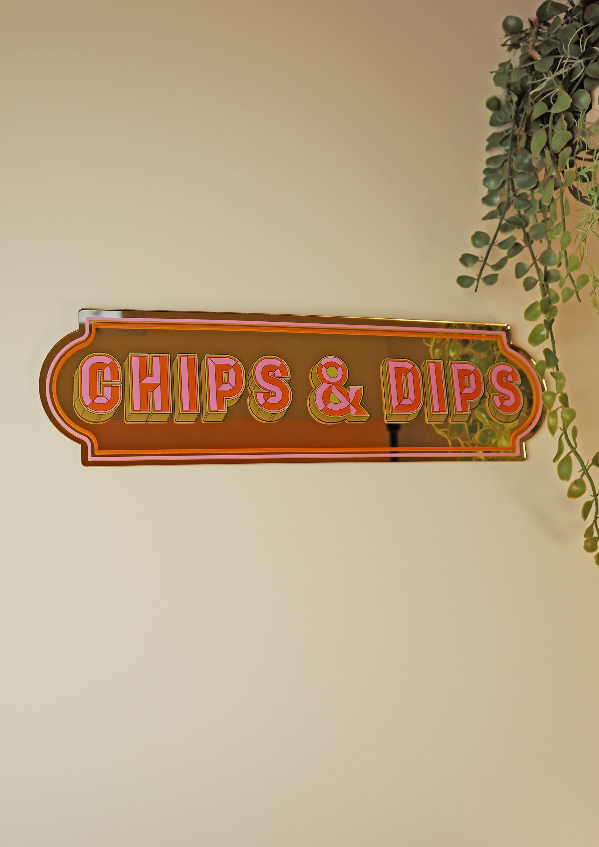 Chips and Dips- gold rectangle mirror-Little Fish Co.