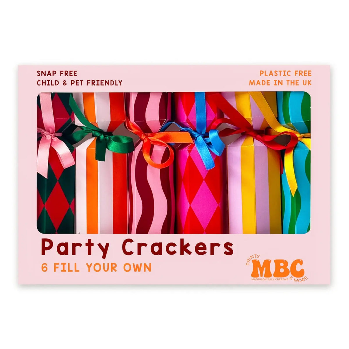 Multi colour stripe fill your own crackers