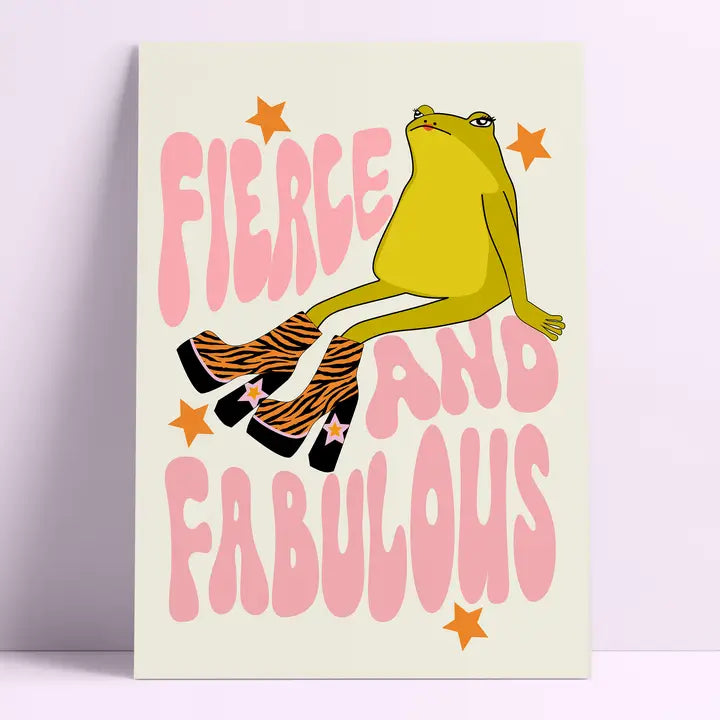 Fierce and Fabulous frog print A4 print-Top 30 Art-Little Fish Co.