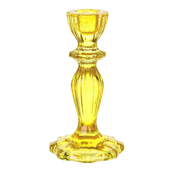 Yellow Glass candle holder-Top 30 Christmas-Little Fish Co.