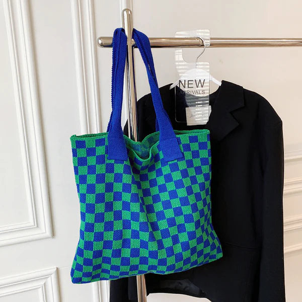 Alice in Wonderland knitted shopper Blue / Green-New Arrivals-Little Fish Co.