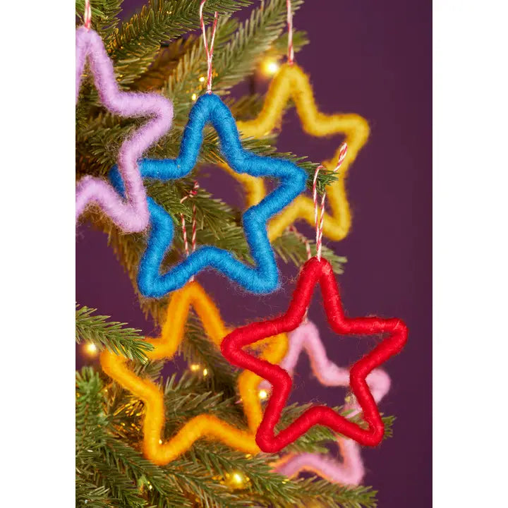 Set of 6 felt star decorations-Top 30 Christmas-Little Fish Co.