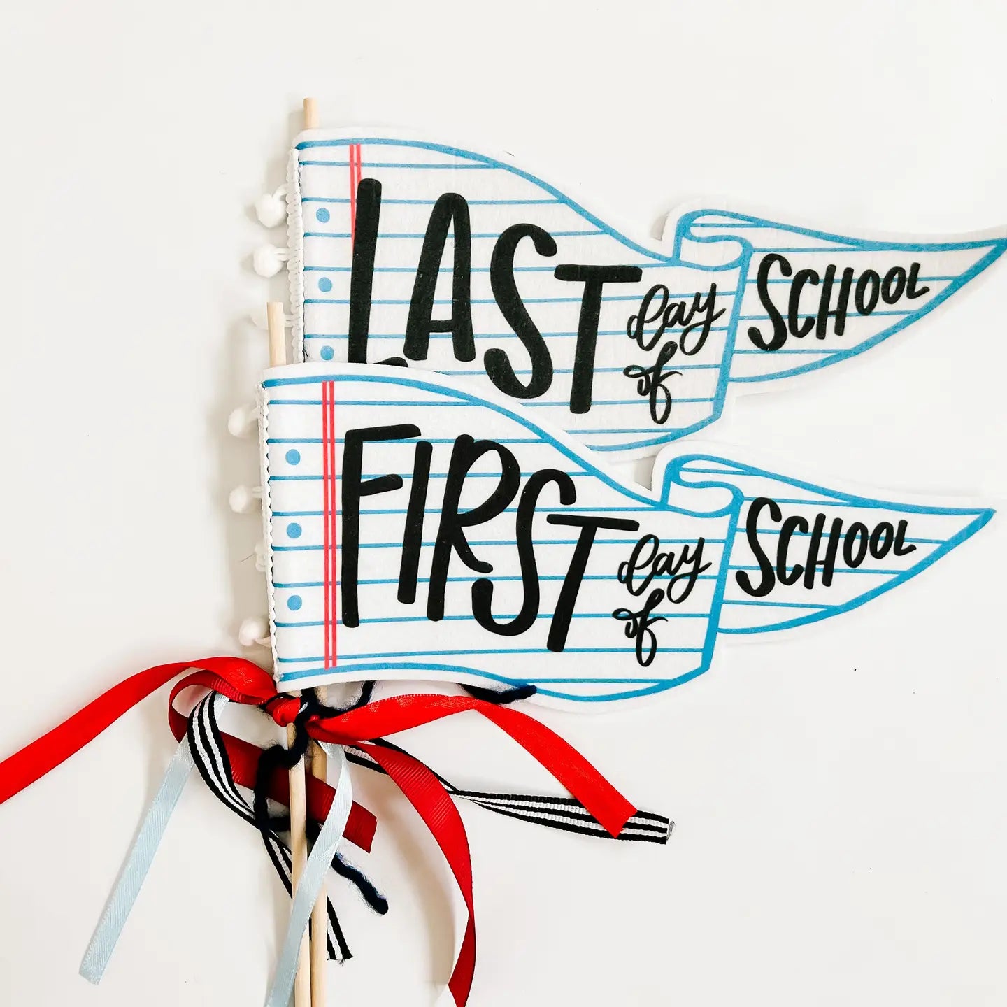 Paper First day of school flag-top 30 back to school-Little Fish Co.