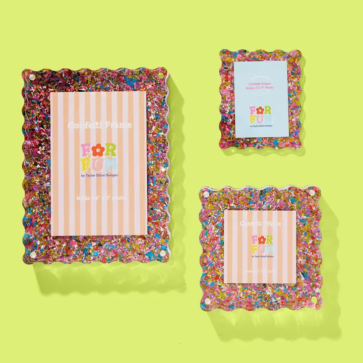 Happy Confetti Acrylic Frame - small-Little Fish Co.
