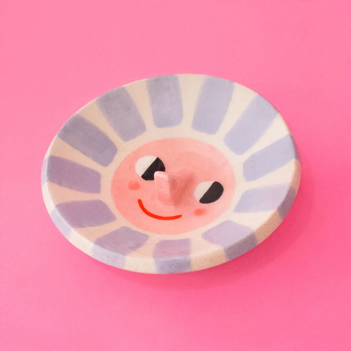 Happy Sun Ceramic Trinket Dish - Purple-Little Fish Co.