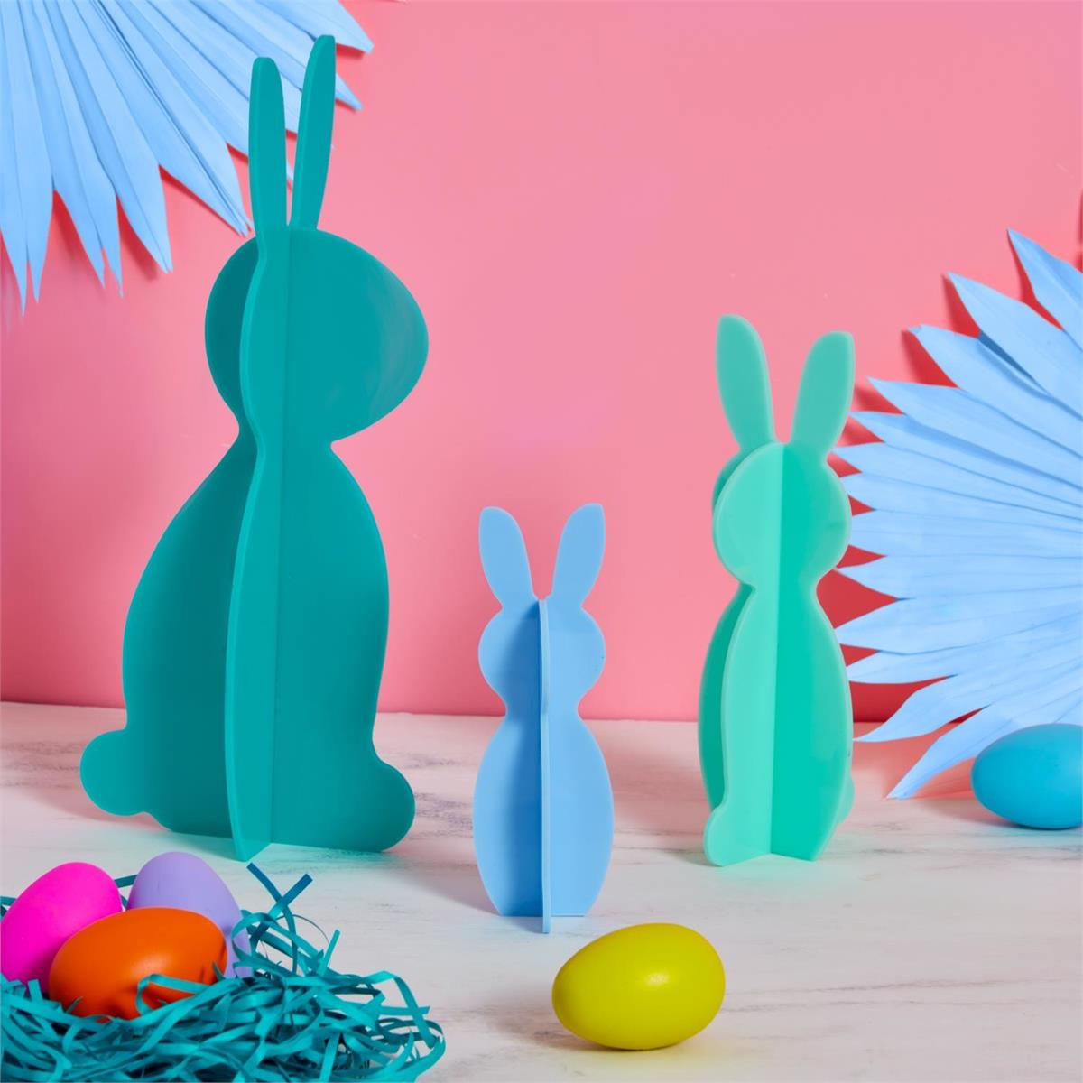 Set of 3 Acrylic Bunny in Blues-Fun-Little Fish Co.