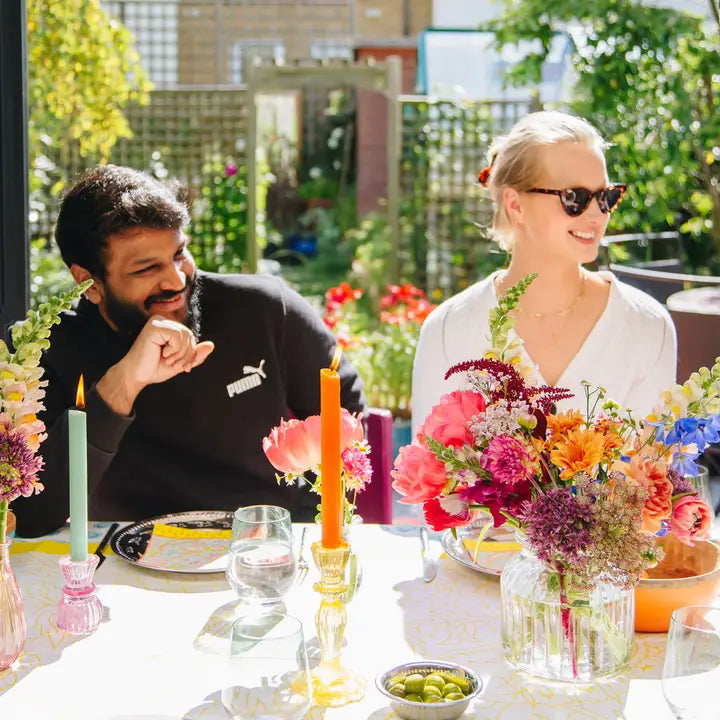 Yellow Glass candle holder-Top 30 Christmas-Little Fish Co.