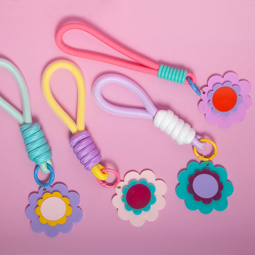 Tripple Daisy Keychain - Various Colours-New Arrivals-Little Fish Co.