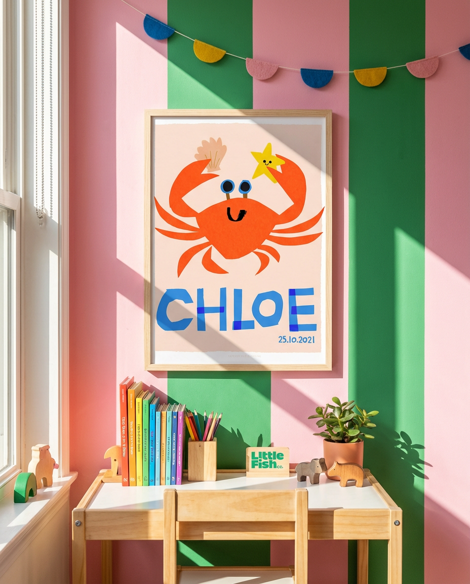 Personalised crab Print-Top 30 Art-Little Fish Co.