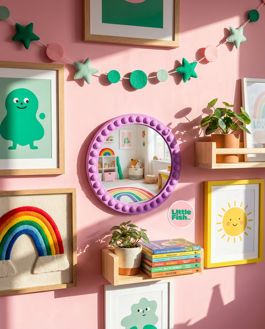 The Peninsula Button Mirror - Orchid-Little Fish Co.