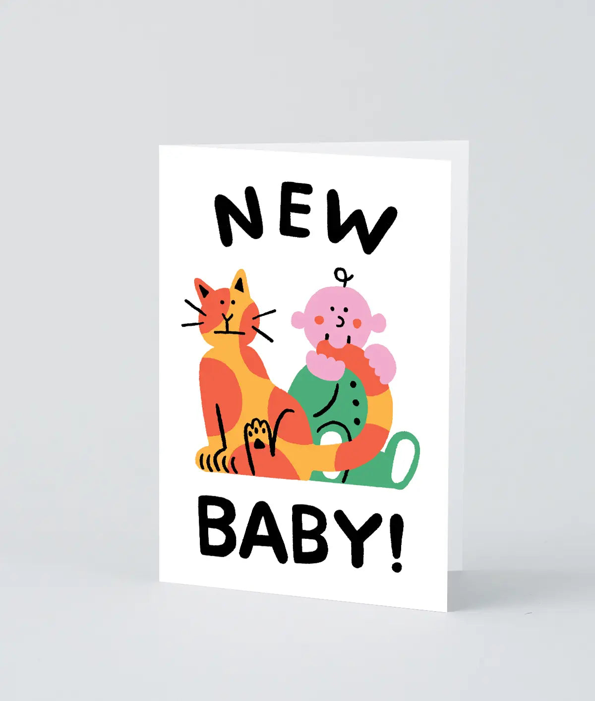 Baby and cat greeting card-Fun-Little Fish Co.