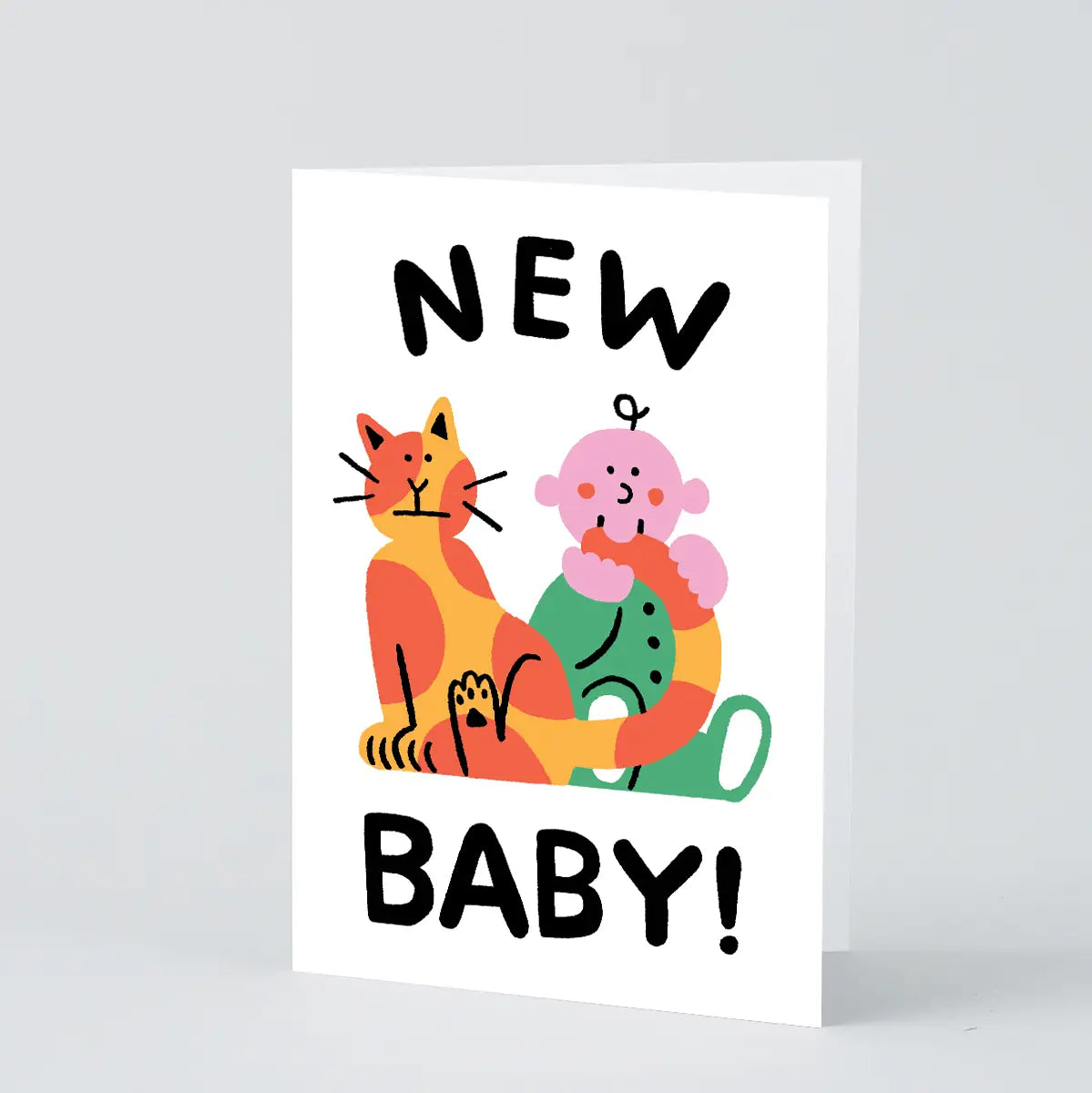 Baby and Cat Greetings Card