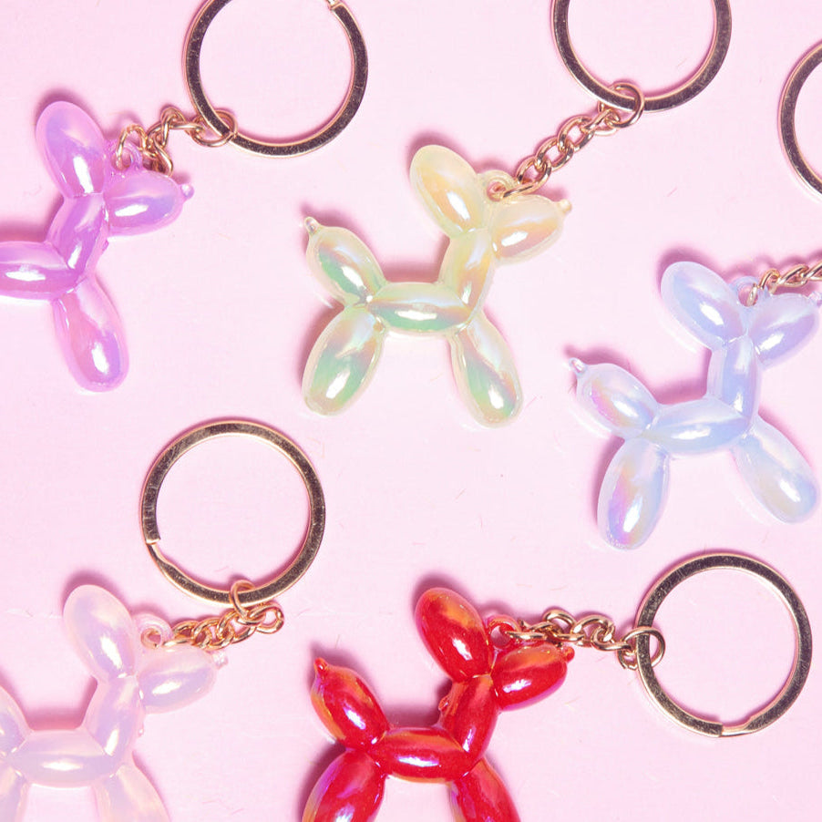 Iridescent Balloon Dog Keyring - Various colours-New Arrivals 2025-Little Fish Co.