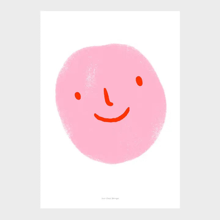Pink Happy illustration A3 Art Print-Art-Little Fish Co.