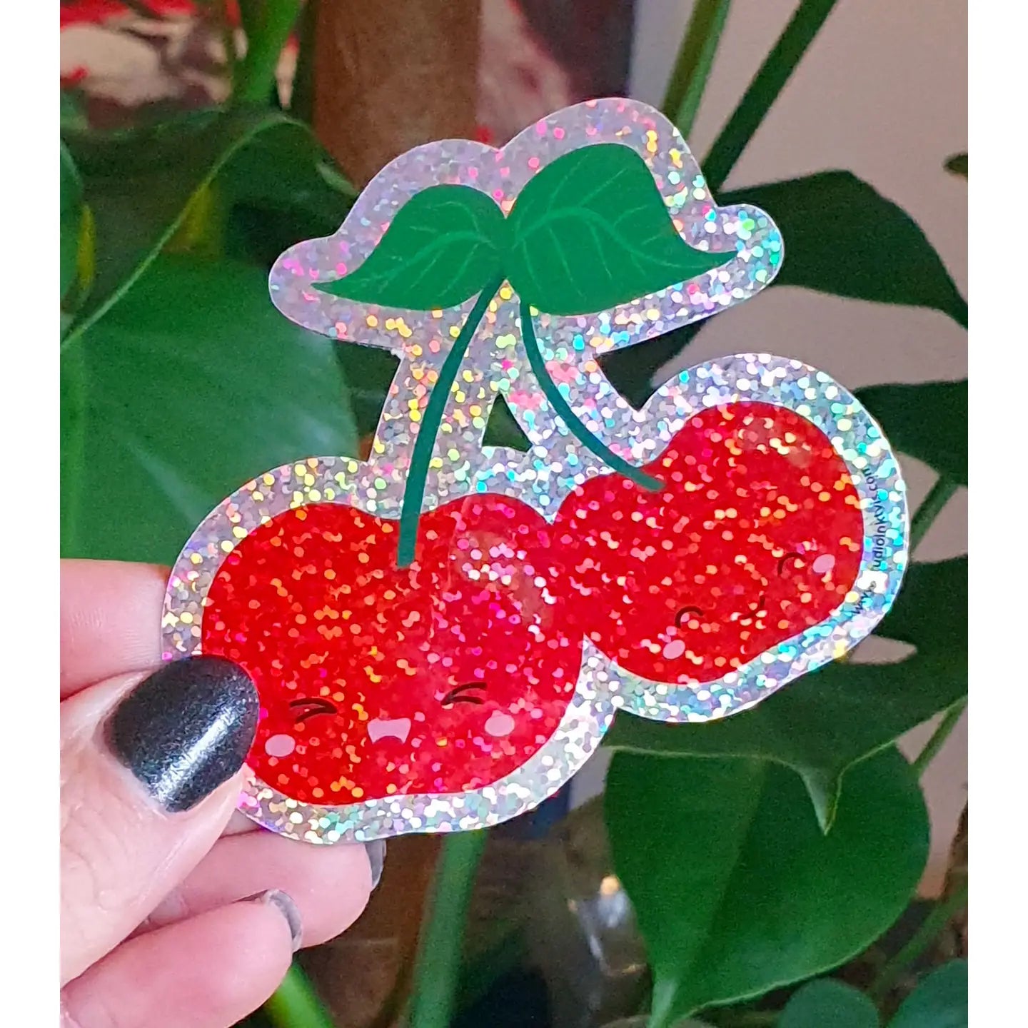 Glitter sticker - happy cherries-Top 30 Stationary-Little Fish Co.