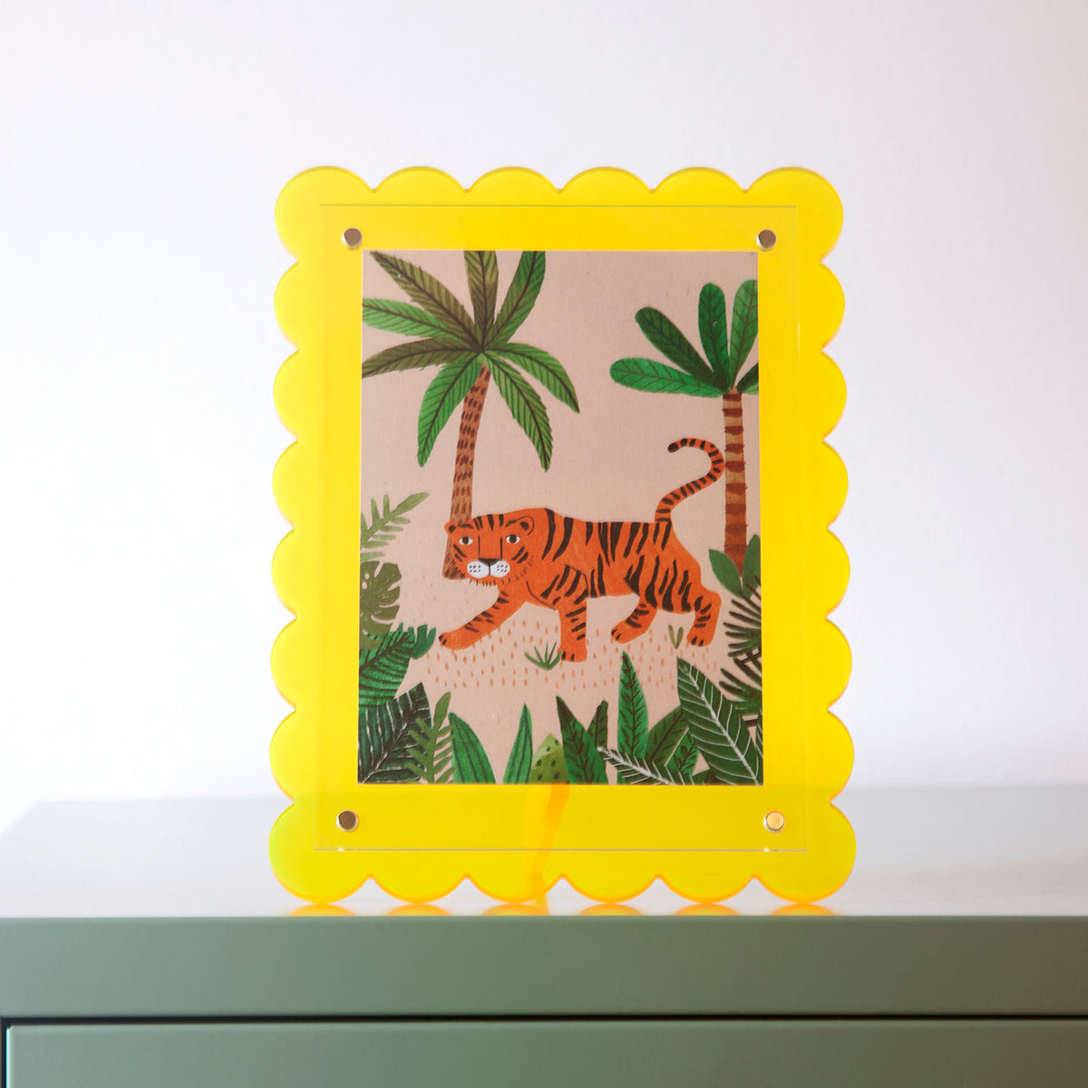 Acrylic Scallop photo frame in Neon Yellow-Top 30 Decor-Little Fish Co.