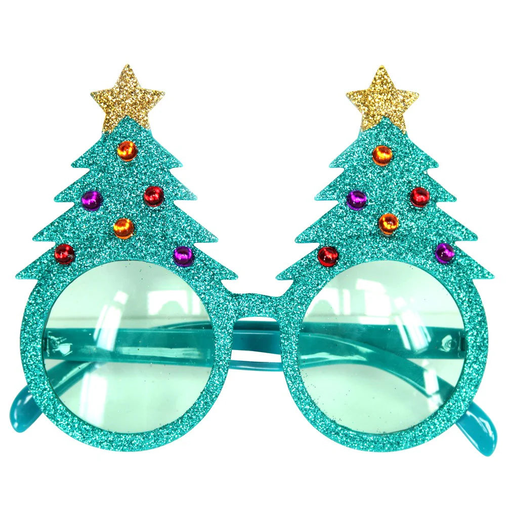 Glitter Christmas tree glasses - Various-Fun-Little Fish Co.