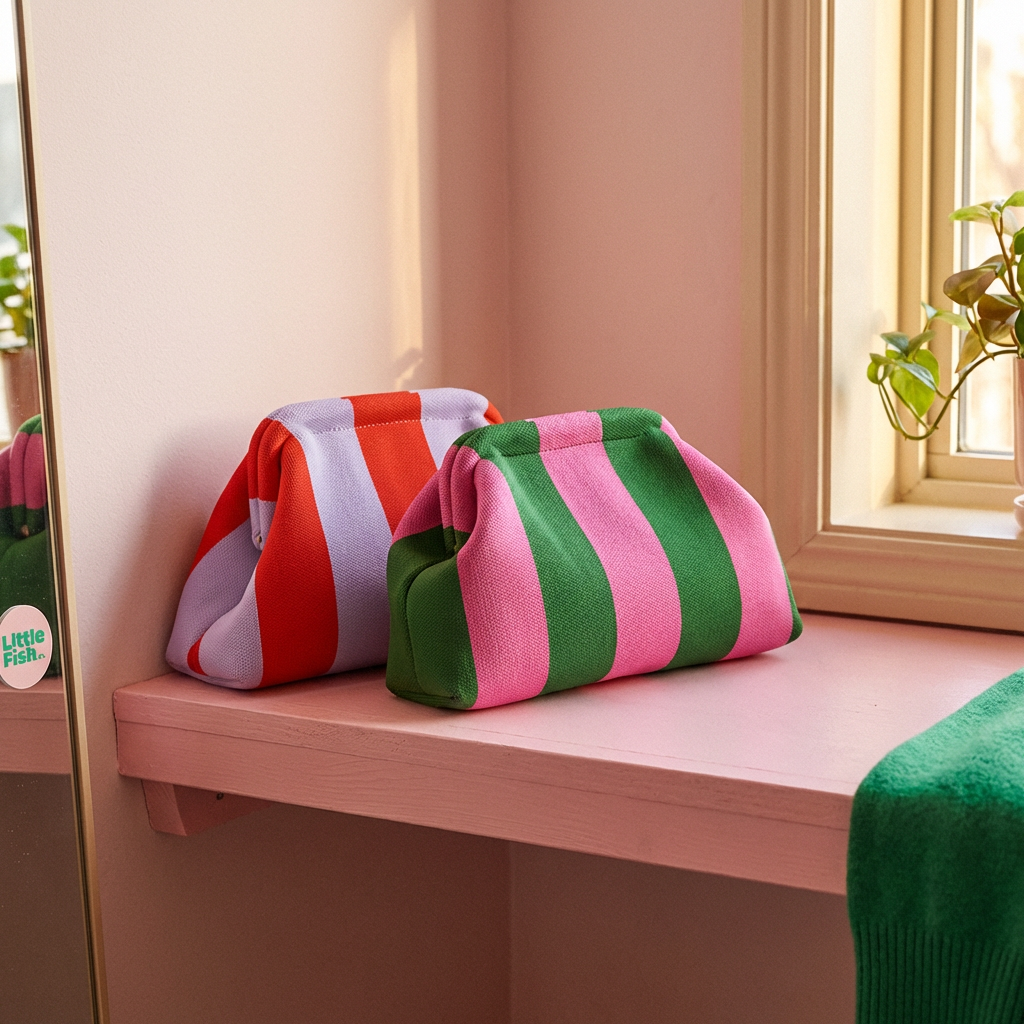 Its back! Striped ANYTHING bag - Orange / Pink