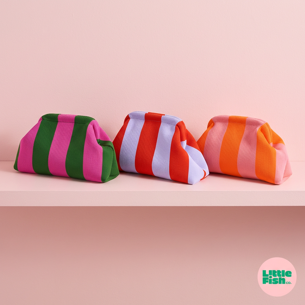 Its back! Striped ANYTHING bag - Apple / Pink
