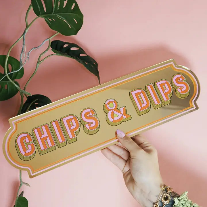 Chips and Dips Gold Mirror-Little Fish Co.