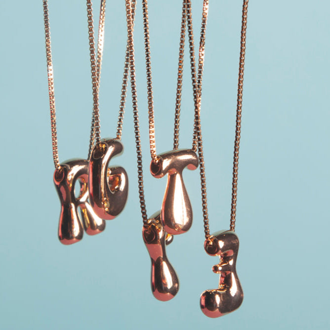 The "Goldie" - Bubble Initial necklace-New Arrivals 2025-Little Fish Co.