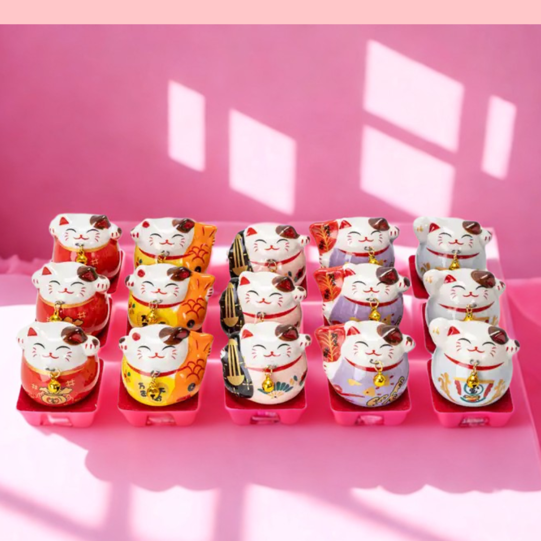 Maneki Neko Lucky Cat Figurines 2.5 Inch-Top 30 Decor-Little Fish Co.