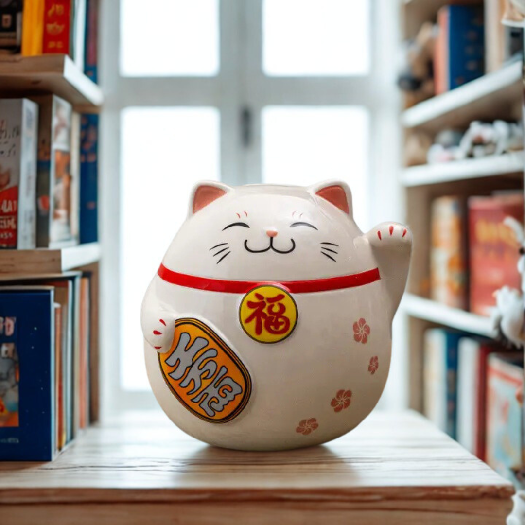 Lucky Cat Ceramic Money Box 7inch-Top 30 Decor-Little Fish Co.