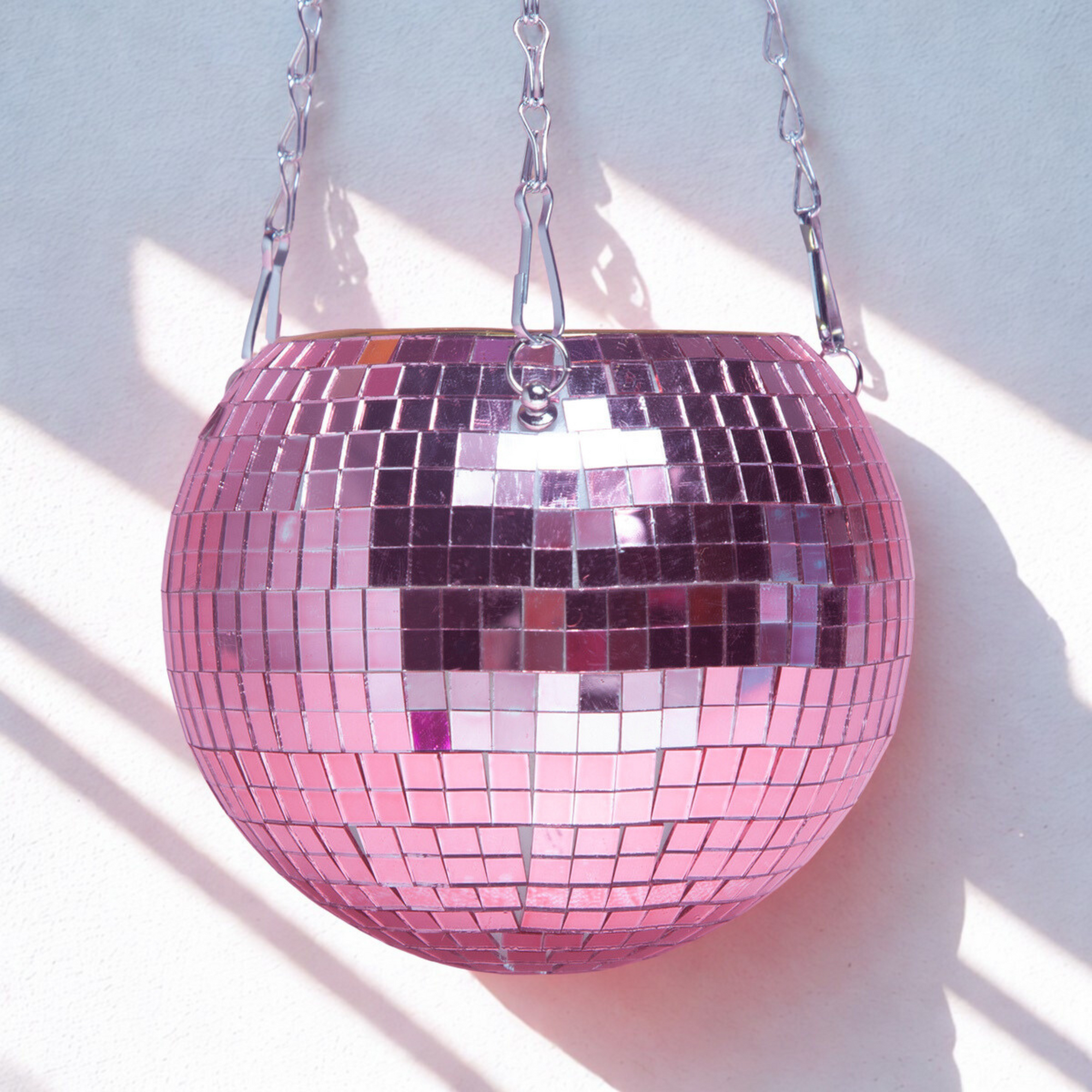 Shiny Disco ball hanging planter Pink-New Arrivals 2025-Little Fish Co.