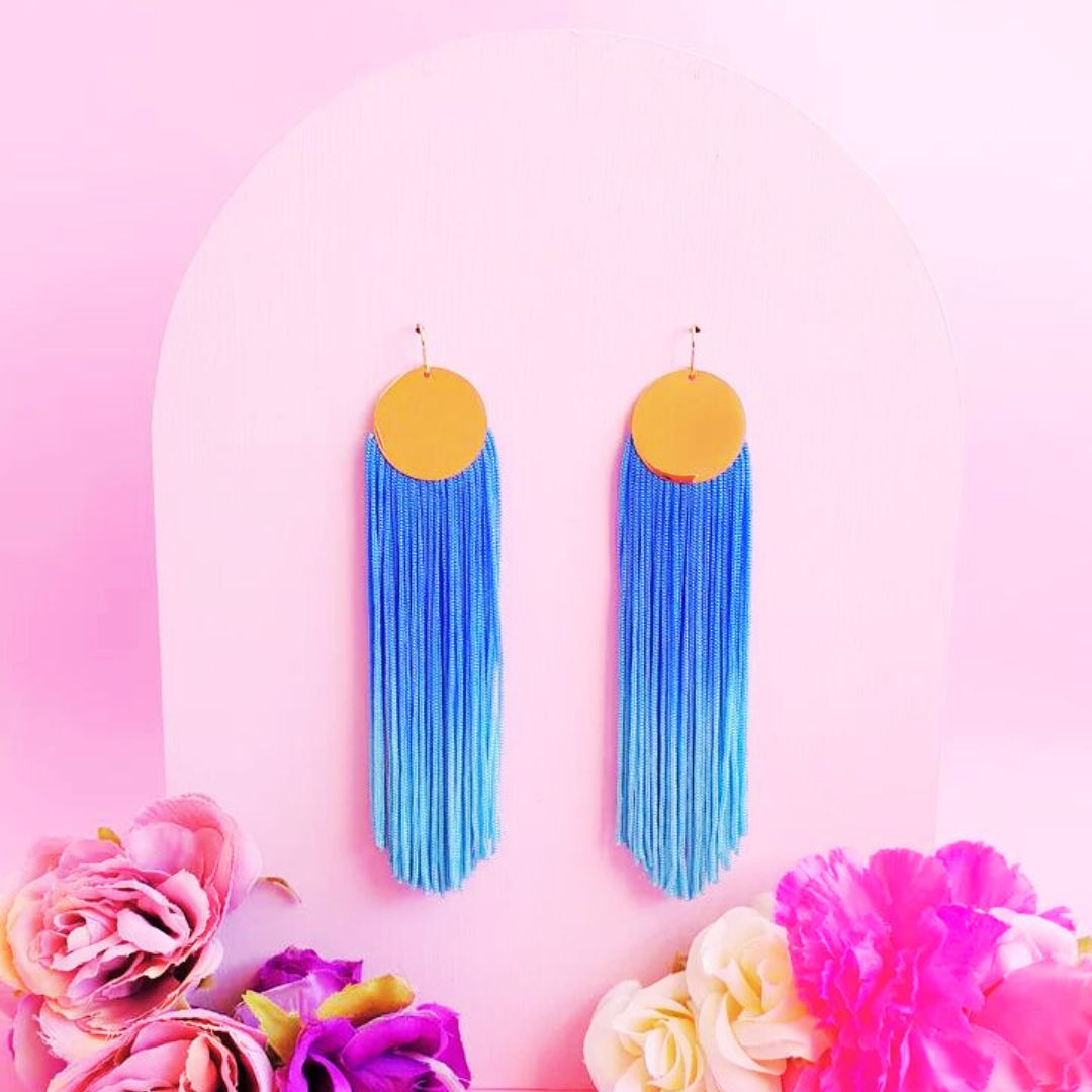 Passion Earrings - Blue Green-Apparel & Accessories-Little Fish Co.