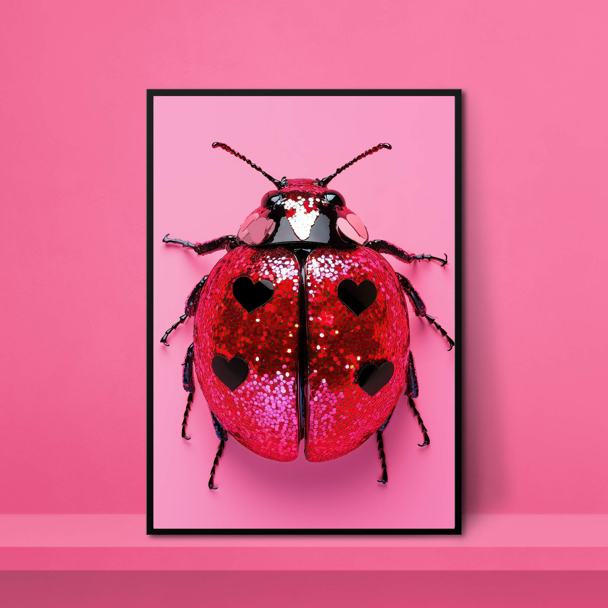Ladybird - Red hearts-Top 30 Art-Little Fish Co.