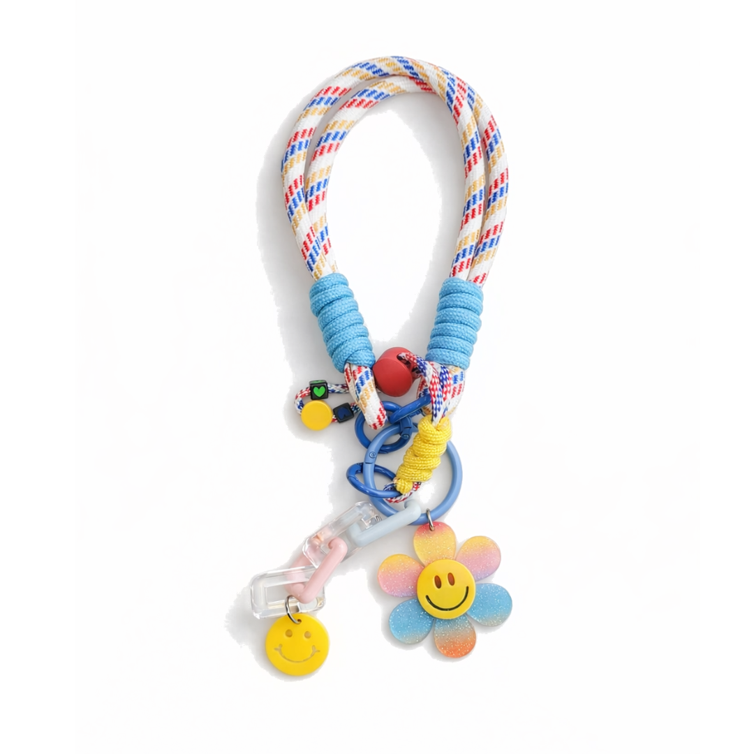 Flower power bag charm / key ring